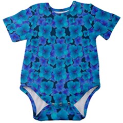 Blue In Bloom On Fauna A Joy For The Soul Decorative Baby Short Sleeve Onesie Bodysuit by pepitasart