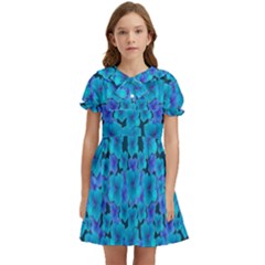 Blue In Bloom On Fauna A Joy For The Soul Decorative Kids  Bow Tie Puff Sleeve Dress by pepitasart