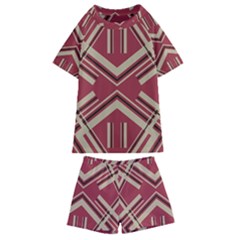 Abstract Pattern Geometric Backgrounds   Kids  Swim Tee And Shorts Set by Eskimos