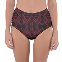 Abstract Pattern Geometric Backgrounds   Reversible High-waist Bikini Bottoms by Eskimos