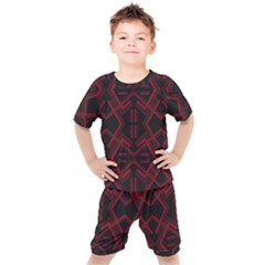 Abstract Pattern Geometric Backgrounds   Kids  Tee And Shorts Set by Eskimos