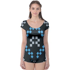 Abstract Pattern Geometric Backgrounds   Boyleg Leotard  by Eskimos