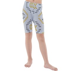 Abstract Pattern Geometric Backgrounds   Kids  Mid Length Swim Shorts by Eskimos