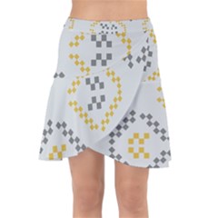 Abstract Pattern Geometric Backgrounds   Wrap Front Skirt by Eskimos