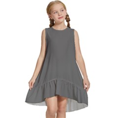 Color Dim Grey Kids  Frill Swing Dress