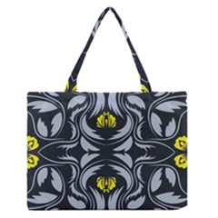 Folk Flowers Print Floral Pattern Ethnic Art Zipper Medium Tote Bag by Eskimos