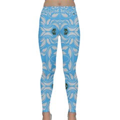 Folk Flowers Print Floral Pattern Ethnic Art Classic Yoga Leggings by Eskimos