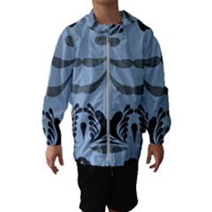 Folk Flowers Print Floral Pattern Ethnic Art Kids  Hooded Windbreaker