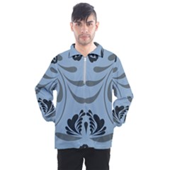 Folk Flowers Print Floral Pattern Ethnic Art Men s Half Zip Pullover by Eskimos