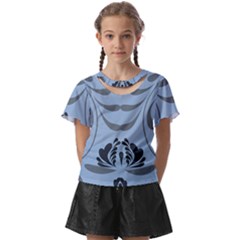 Folk flowers print Floral pattern Ethnic art Kids  Front Cut Tee