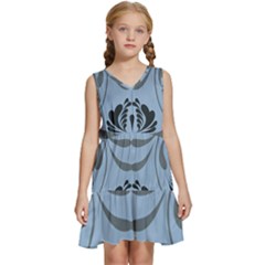 Folk Flowers Print Floral Pattern Ethnic Art Kids  Sleeveless Tiered Mini Dress by Eskimos