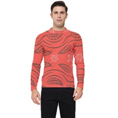 Folk Flowers Print Floral Pattern Ethnic Art Men s Long Sleeve Rash Guard