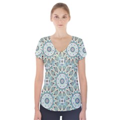 Mandala  Short Sleeve Front Detail Top by zappwaits