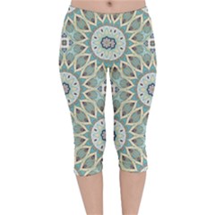 Mandala  Velvet Capri Leggings  by zappwaits