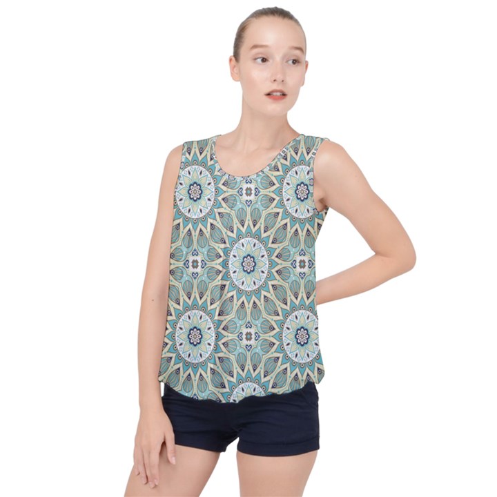 Mandala  Bubble Hem Chiffon Tank Top