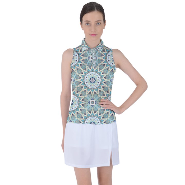 Mandala  Women s Sleeveless Polo Tee