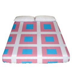 Trans Flag Squared Plaid Fitted Sheet (queen Size)
