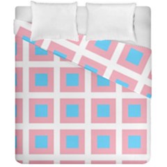 Trans Flag Squared Plaid Duvet Cover Double Side (california King Size) by WetdryvacsLair