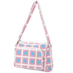 Trans Flag Squared Plaid Front Pocket Crossbody Bag by WetdryvacsLair