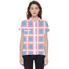 Trans Flag Squared Plaid Short Sleeve Pocket Shirt by WetdryvacsLair