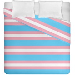 Trans Flag Stripes Duvet Cover Double Side (king Size) by WetdryvacsLair