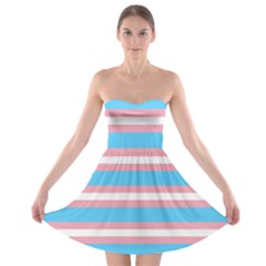 Trans Flag Stripes Strapless Bra Top Dress by WetdryvacsLair