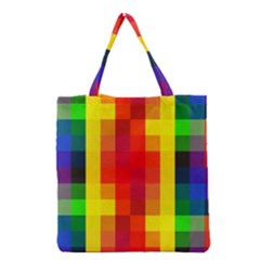 Pride Plaid Grocery Tote Bag by WetdryvacsLair