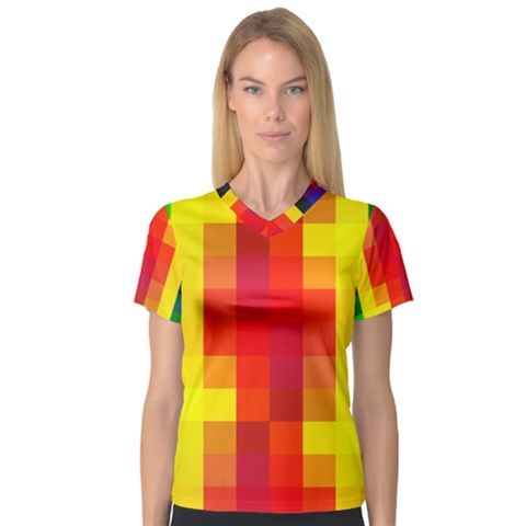 Pride Plaid V-neck Sport Mesh Tee by WetdryvacsLair