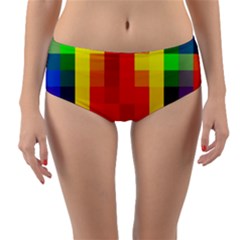 Pride Plaid Reversible Mid-waist Bikini Bottoms by WetdryvacsLair