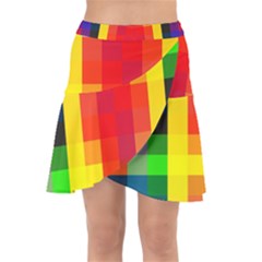 Pride Plaid Wrap Front Skirt