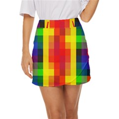 Pride Plaid Mini Front Wrap Skirt by WetdryvacsLair