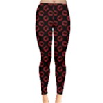 Red Lips Kiss Glitter Leggings 