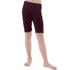 Red Lips Kiss Glitter Kids  Mid Length Swim Shorts by idjy