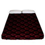 Red Lips Kiss Glitter Fitted Sheet (King Size)