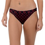 Red Lips Kiss Glitter Band Bikini Bottom