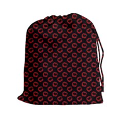 Red Lips Kiss Glitter Drawstring Pouch (2xl)