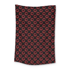 Red Lips Kiss Glitter Small Tapestry by idjy