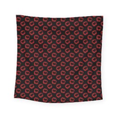 Red Lips Kiss Glitter Square Tapestry (small) by idjy