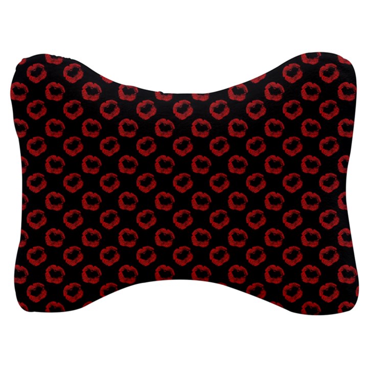 Red Lips Kiss Glitter Velour Seat Head Rest Cushion