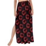 Red Lips Kiss Glitter Maxi Chiffon Tie-Up Sarong