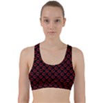 Red Lips Kiss Glitter Back Weave Sports Bra