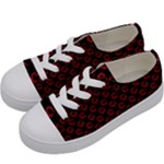 Red Lips Kiss Glitter Kids  Low Top Canvas Sneakers