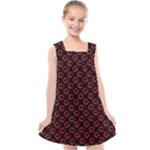 Red Lips Kiss Glitter Kids  Cross Back Dress