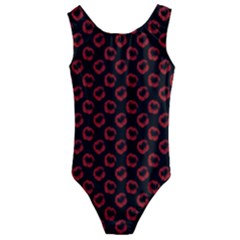 Red Lips Kiss Glitter Kids  Cut-out Back One Piece Swimsuit