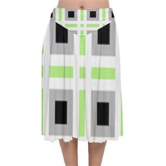 Agender Flag Plaid Velvet Flared Midi Skirt by WetdryvacsLair