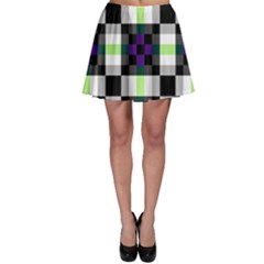 Agender Flag Plaid With Difference Skater Skirt by WetdryvacsLair