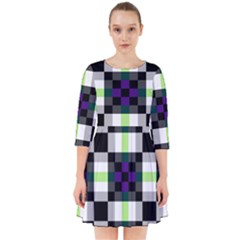 Agender Flag Plaid With Difference Smock Dress by WetdryvacsLair