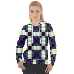 Agender Flag Plaid With Difference Women s Overhead Hoodie by WetdryvacsLair