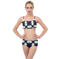 Agender Flag Plaid With Difference Layered Top Bikini Set by WetdryvacsLair