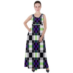 Agender Flag Plaid With Difference Empire Waist Velour Maxi Dress by WetdryvacsLair